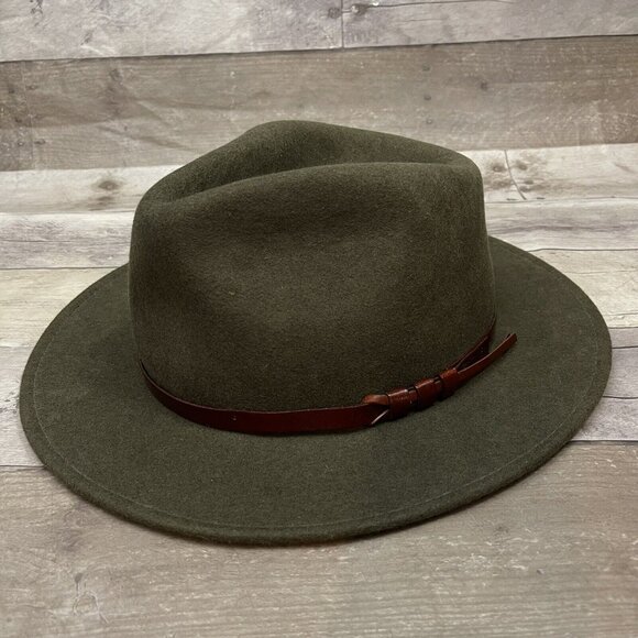 Crushable Fine Felt Hats Accessories - Crushable Fine Felt Hats 100%Wool Water Repellent Size XL 7 5/8 Olive Green
